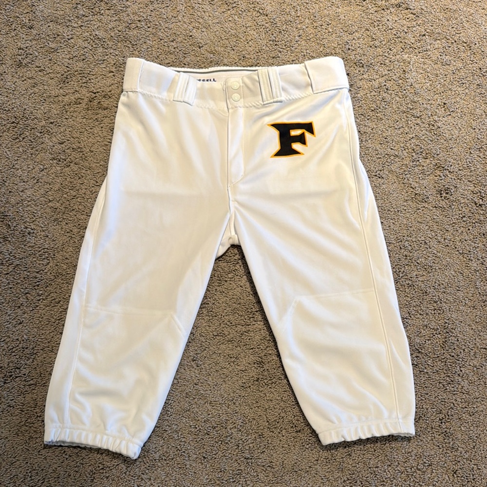 Russell Athletic White Knicker Style Baseball Pants Five Star and Perfect Game